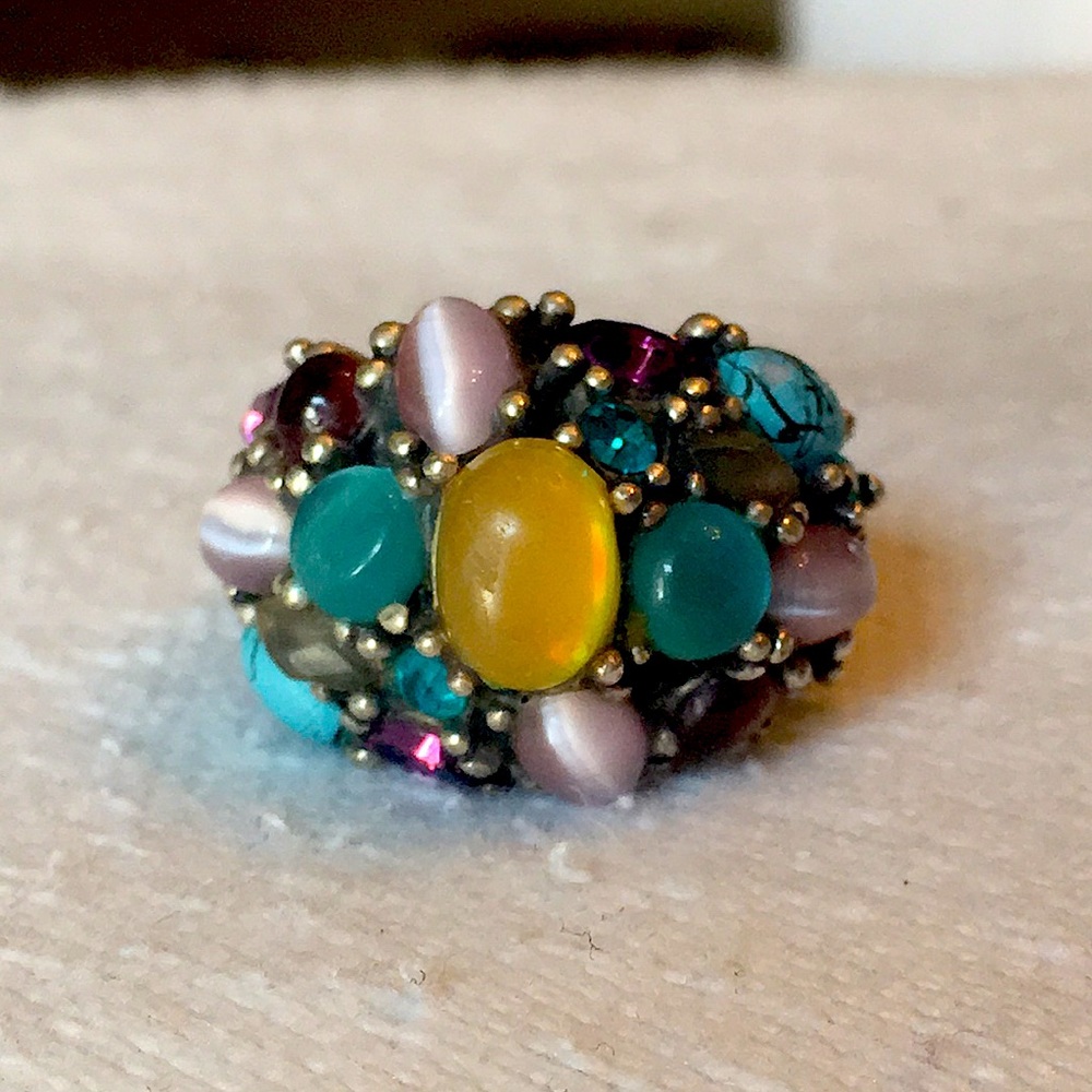 Beautiful simulated multi gemstone ring.3 for $20’
